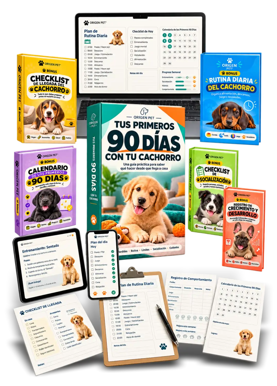 Stack completo: Tus Primeros 90 Días con Tu Cachorro + 5 bonos